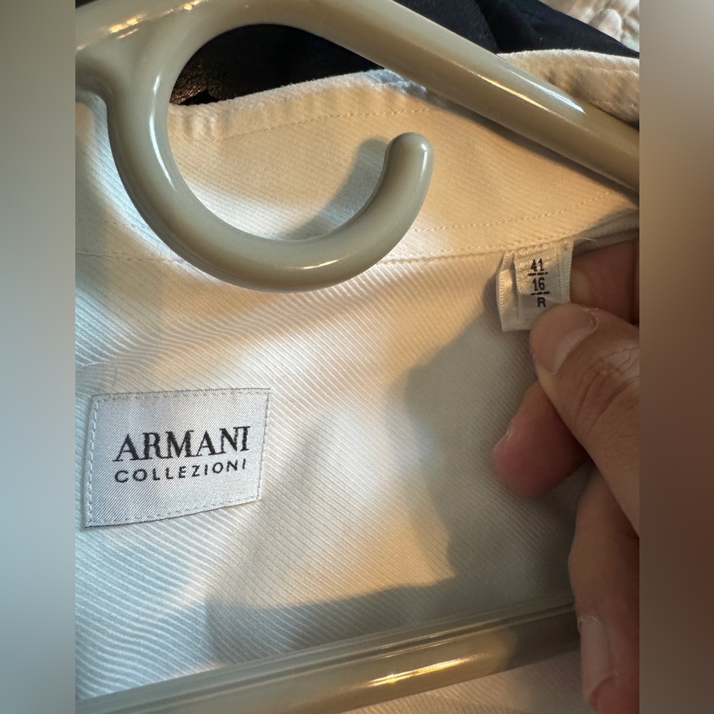 White Armani Collezioni Button Down Dress Shirt - Picture 2 of 3
